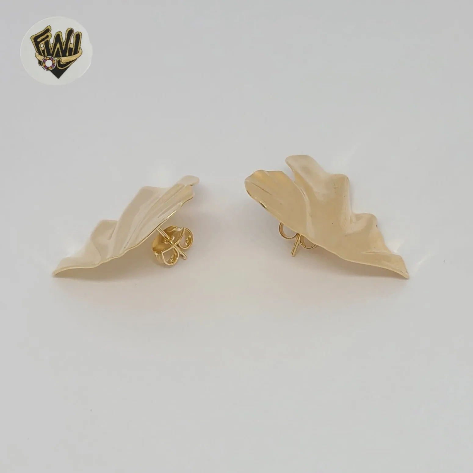 (1-1205-5) Gold Laminate - Heart Wavy Earrings - BGF