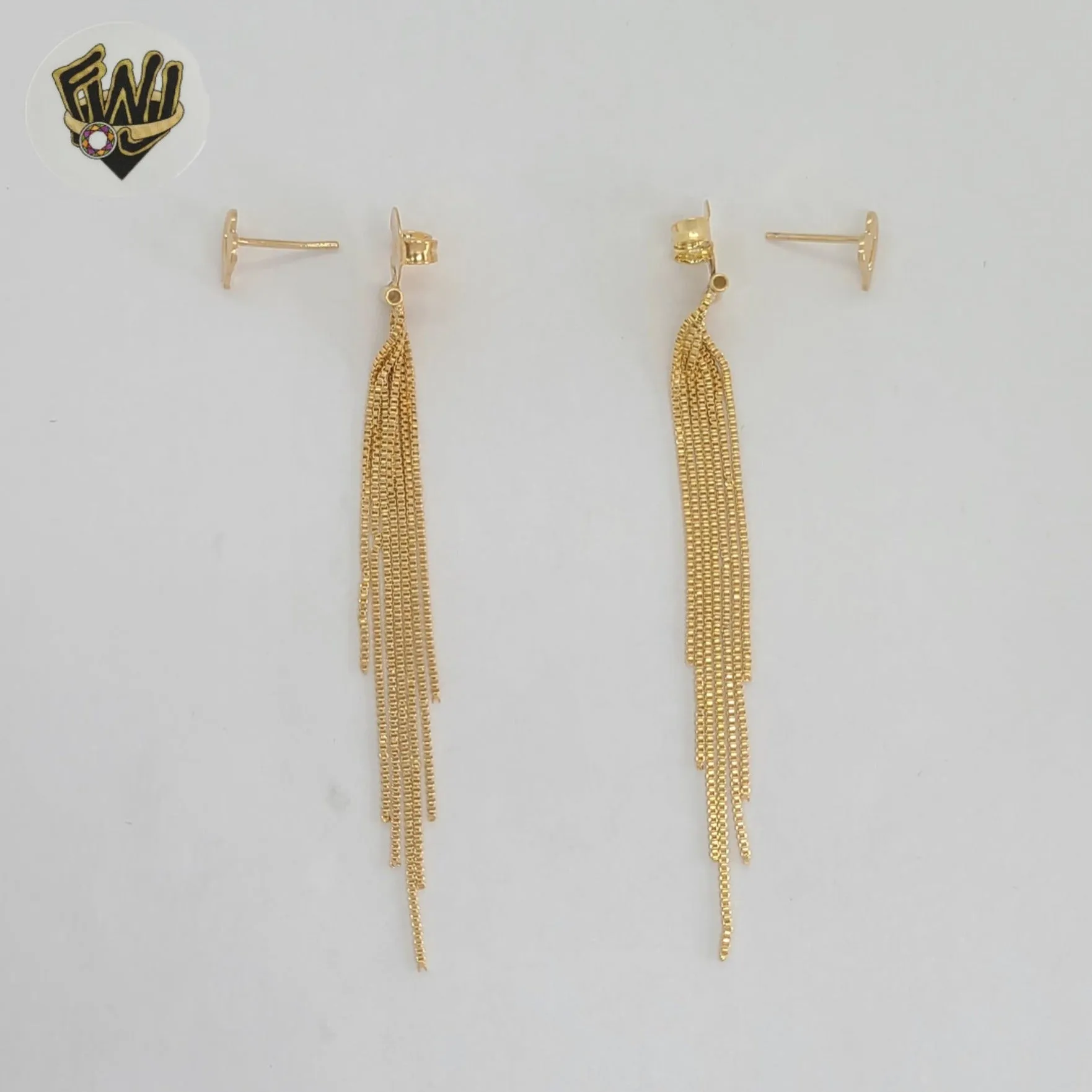 (1-1244-4) Gold Laminate - Heart Long Earrings - BGF