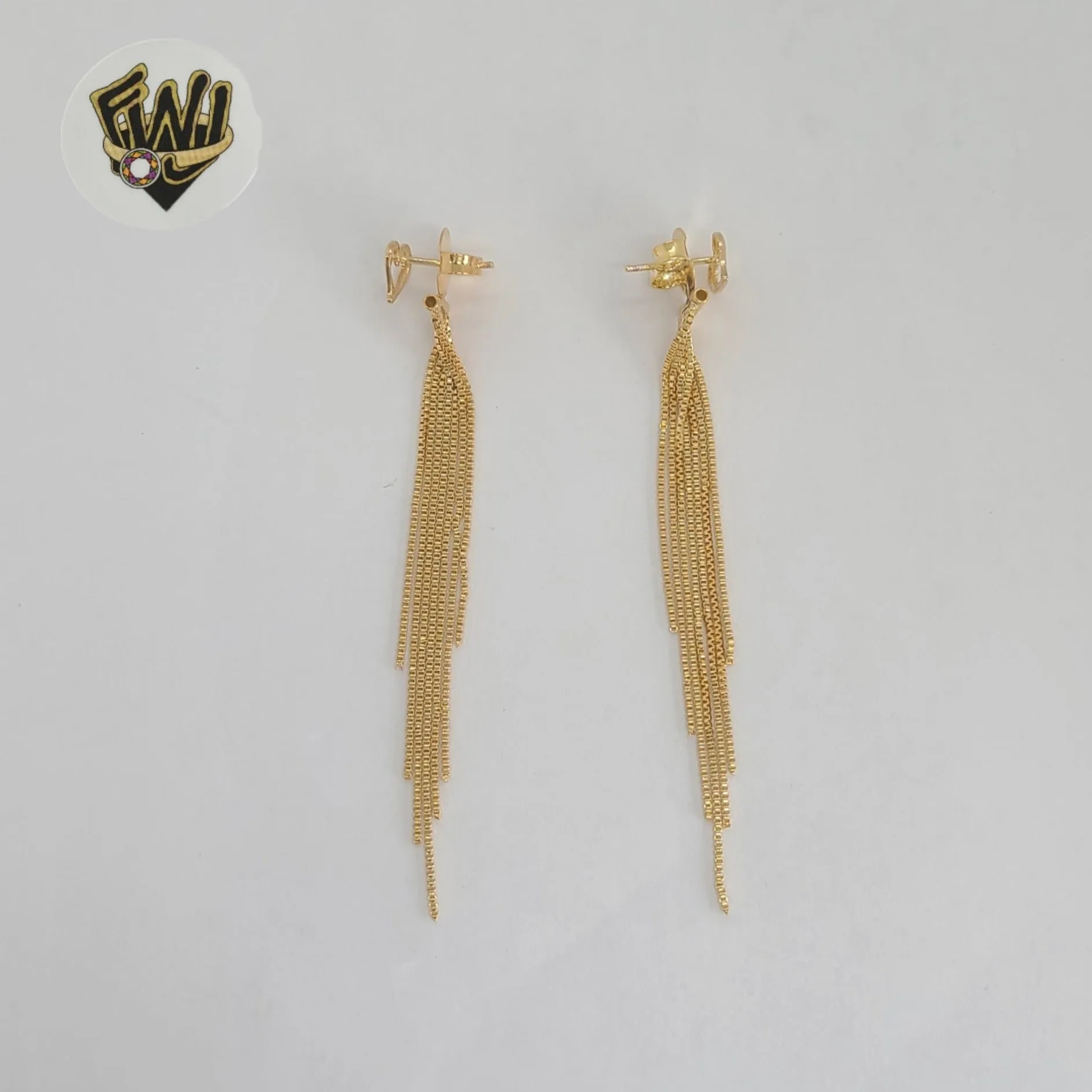 (1-1244-4) Gold Laminate - Heart Long Earrings - BGF