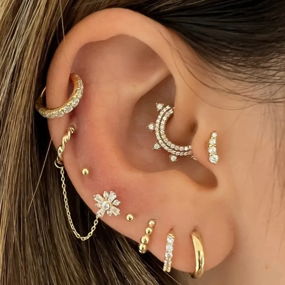 1 Piece Luxury Diamond Hook Earring Ear Studs