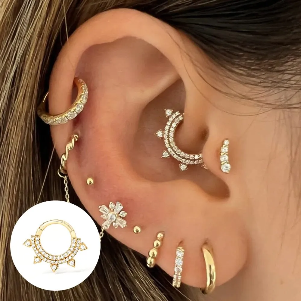 1 Piece Luxury Diamond Hook Earring Ear Studs