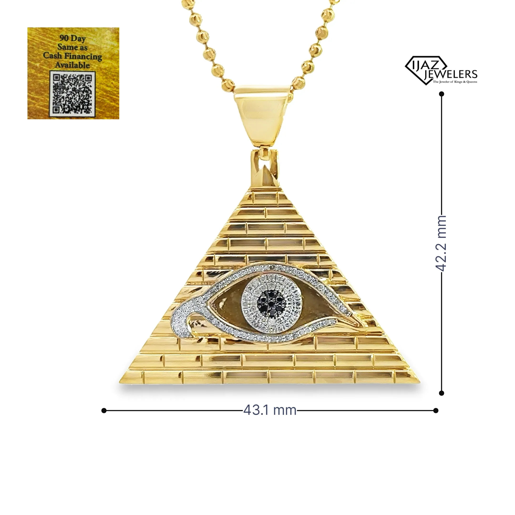 10K Gold 0.30 CTW All Seeing Eye Diamond Charm