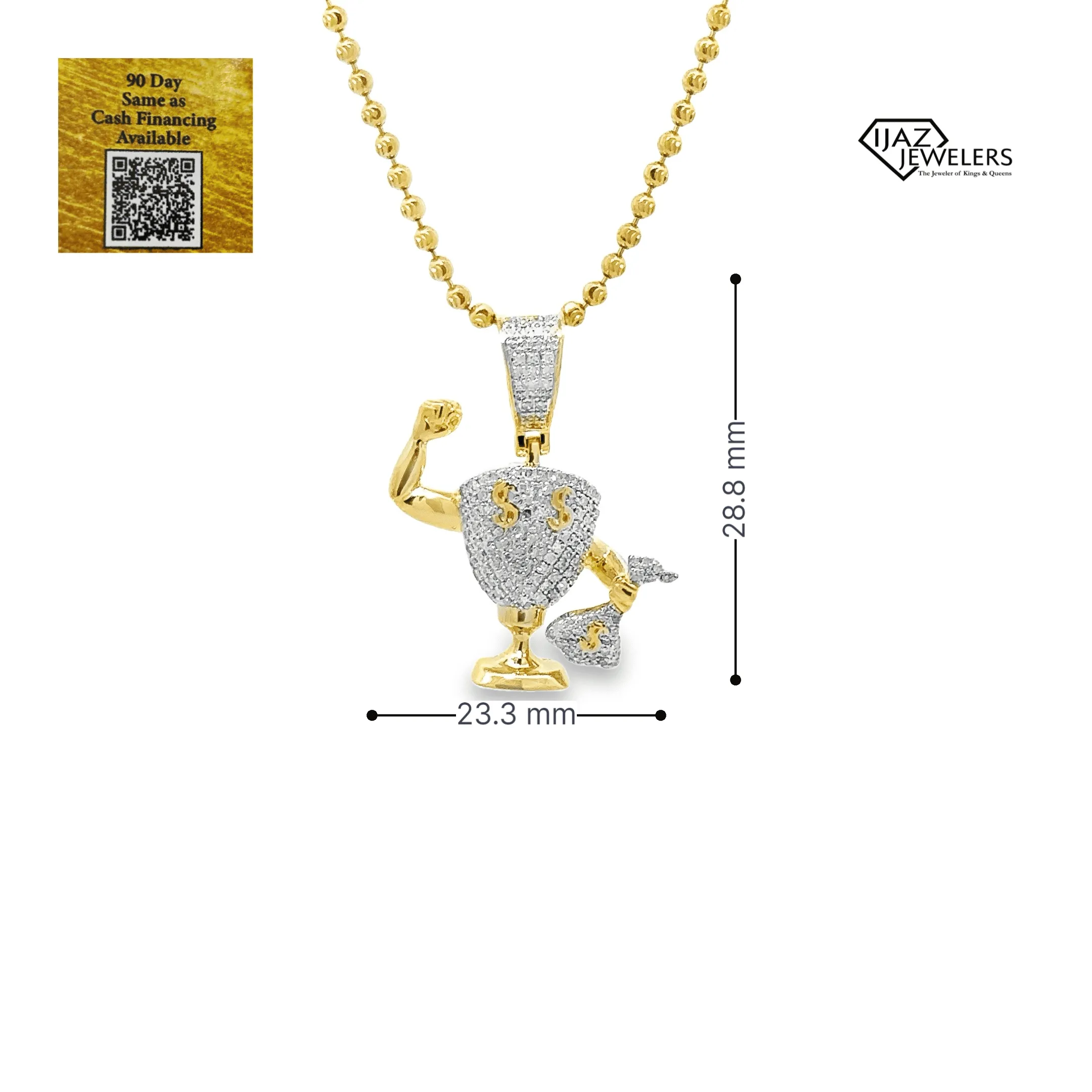 10K Gold 0.33 CTW Diamond Money Trophy Charm