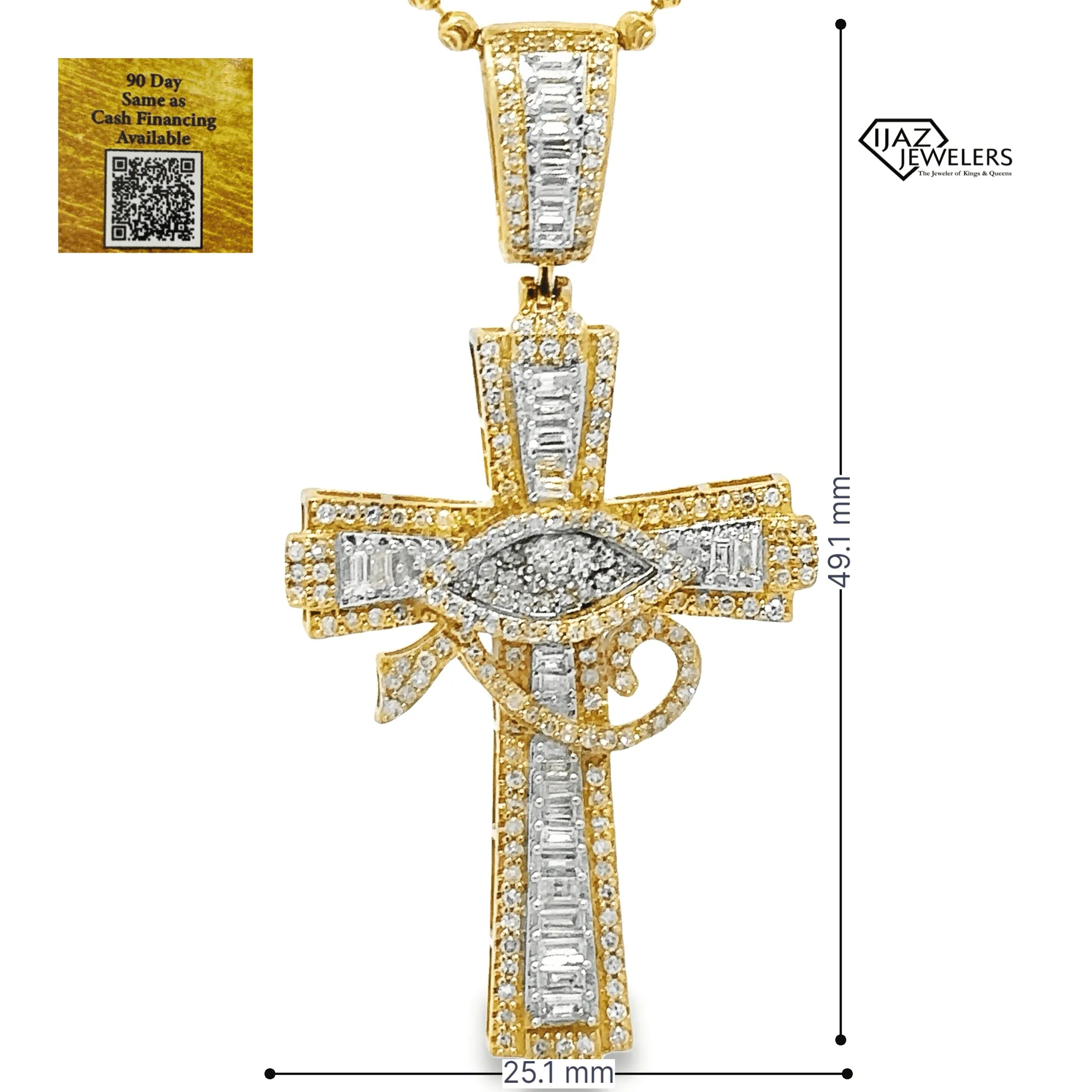 10K Gold 1.04 CTW Diamond Cross