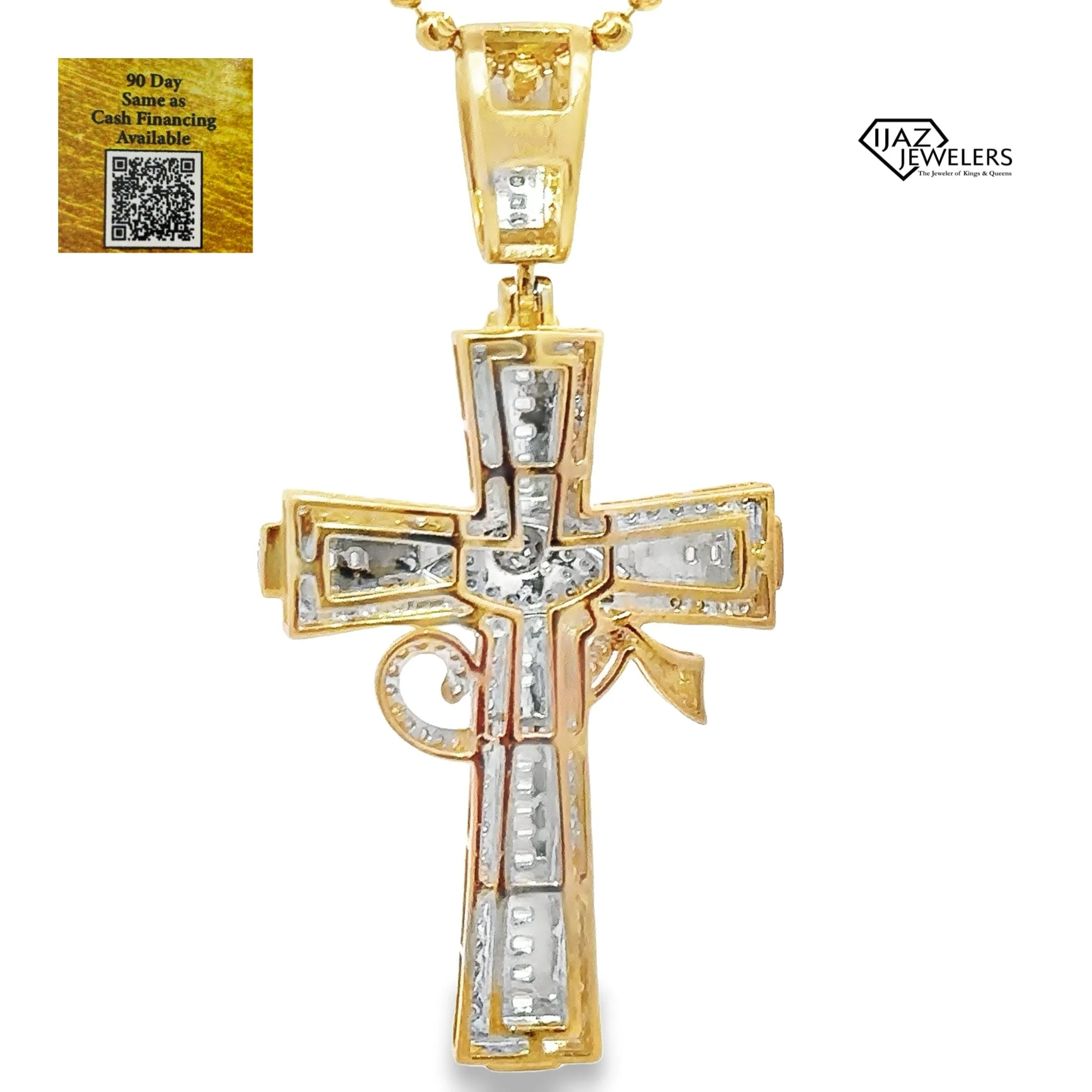 10K Gold 1.04 CTW Diamond Cross