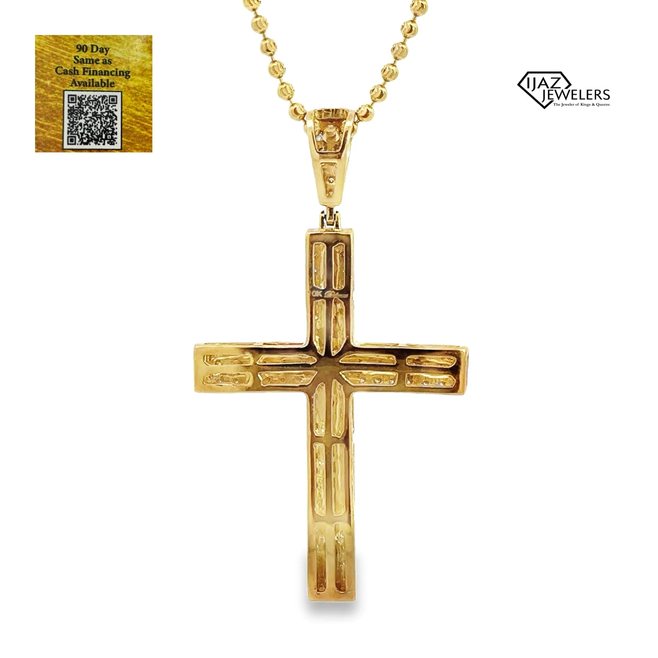 10K Gold 1.45 CTW Diamond Cross