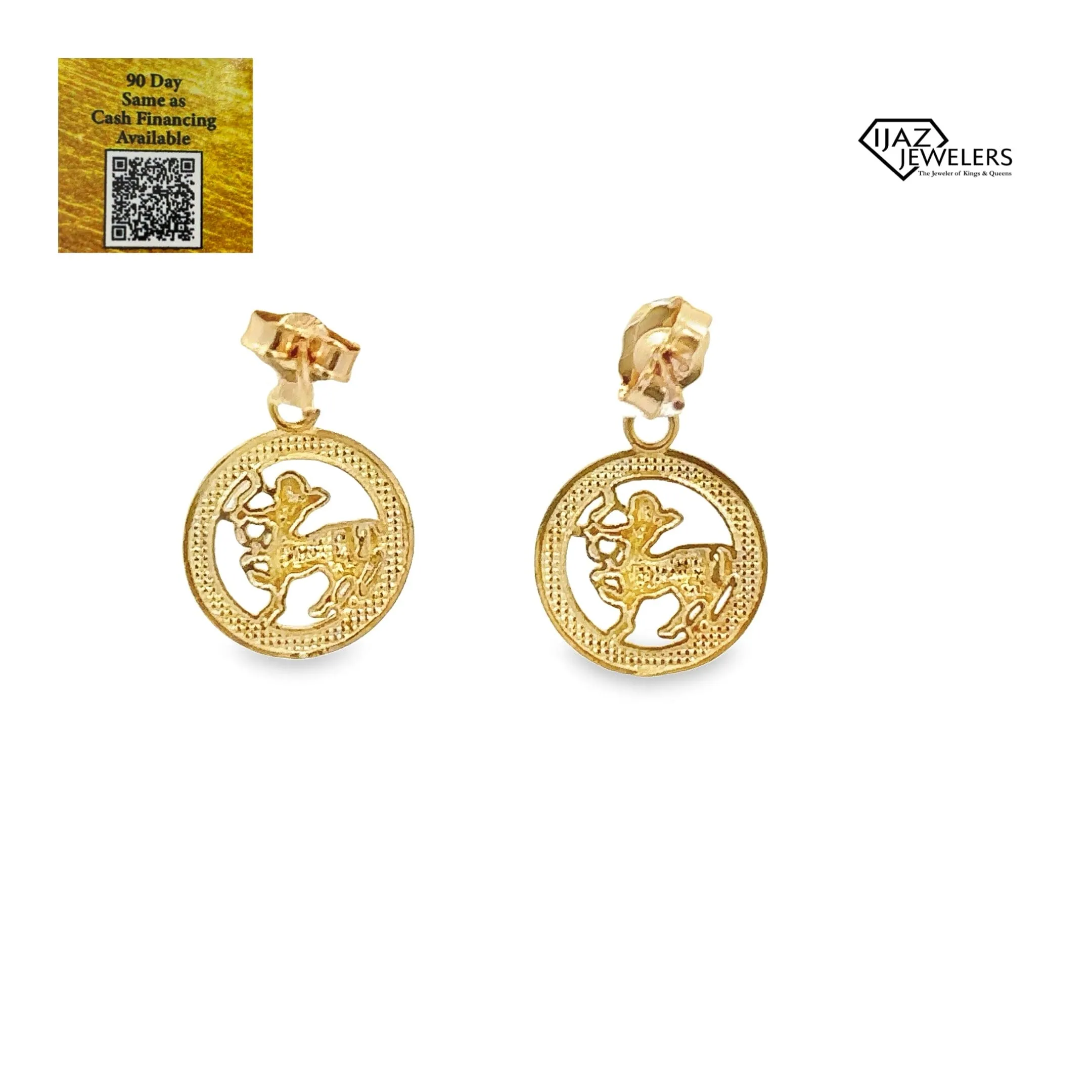 10K Gold Sagittarius Earrings