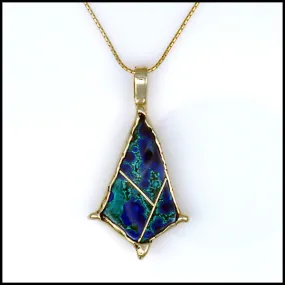 14kt Gold Azurmalachite Pendant