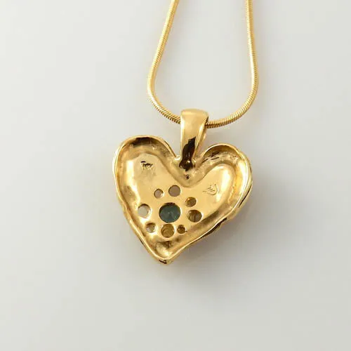 14kt Yellow Gold Blue Topaz Heart Pendant