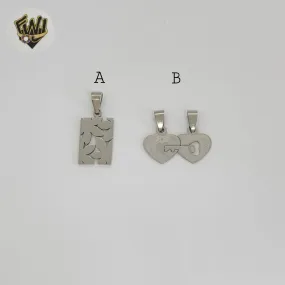 (4-2027) Stainless Steel - Carved Pendants.