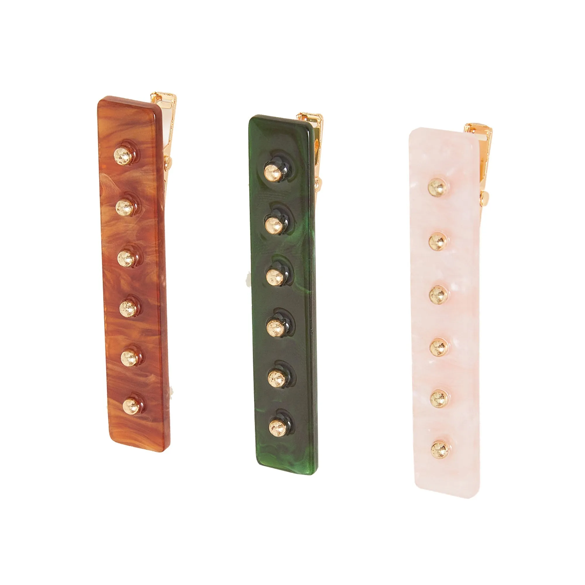 Accessorize London Stud Resin Salon Clips Set Of Three