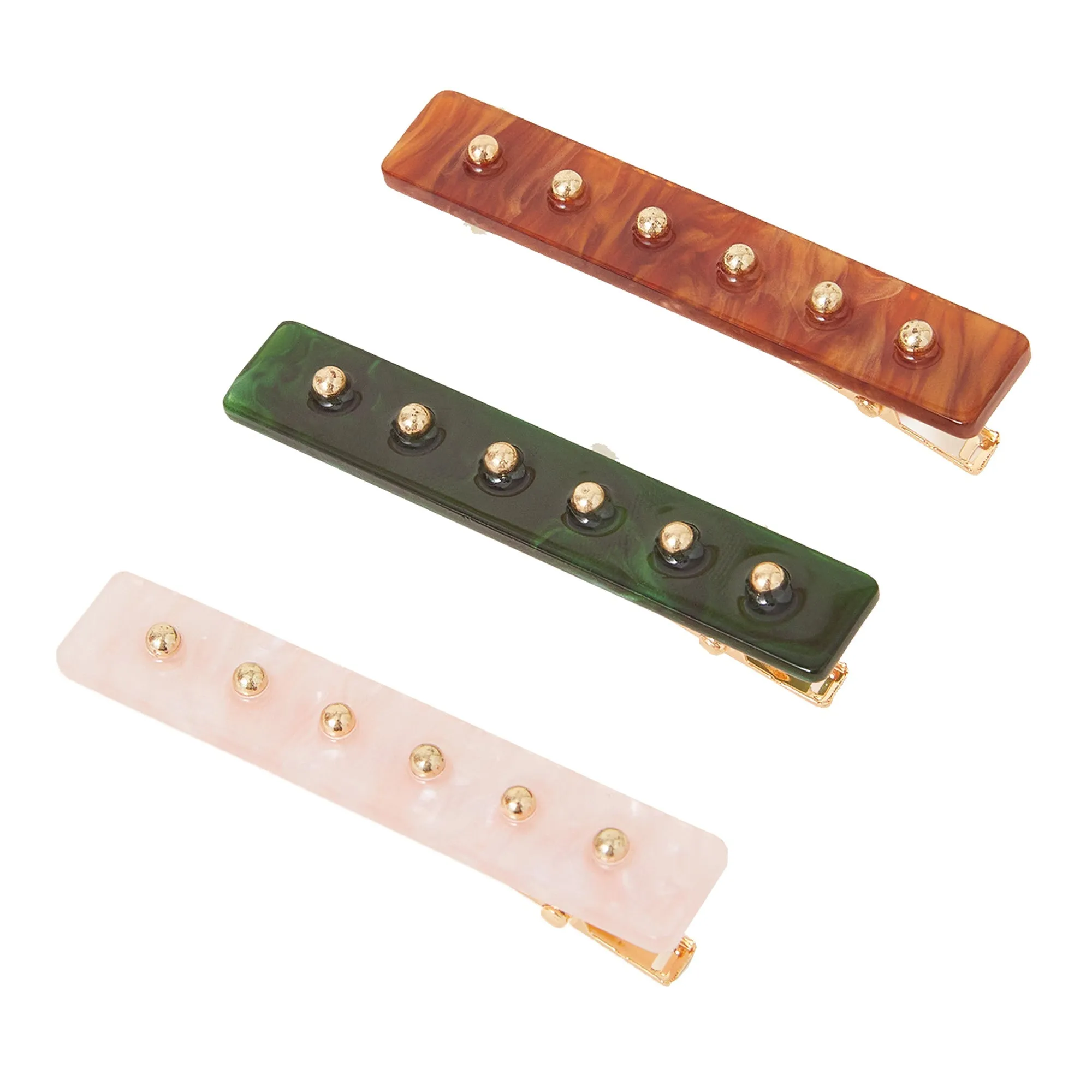 Accessorize London Stud Resin Salon Clips Set Of Three