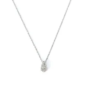 AFJ Diamond Collection - Teardrop Diamond Pendant Necklace, 14k White Gold