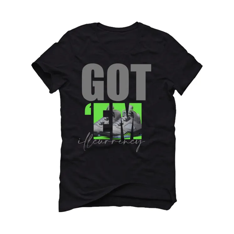 Air Jordan 5 Green Bean Black T-Shirt (Got Em)