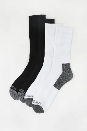 Amnesia Mens 4-Pack Athletic Crew Socks