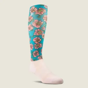 Ariat Ladies AriatTEK Slim Printed Socks Floral Ceramic