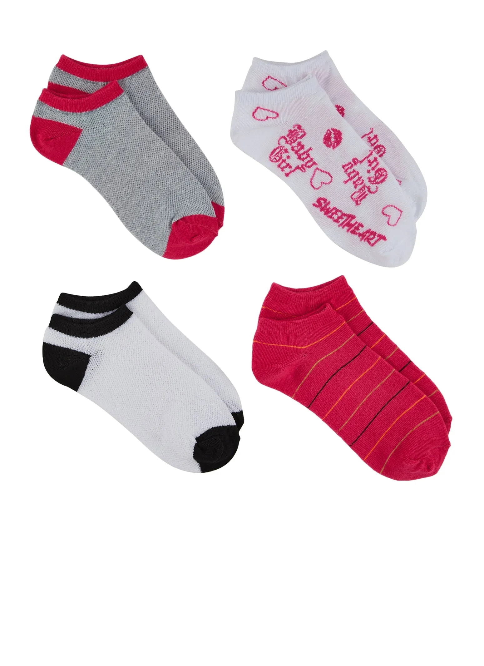 Assorted Baby Girl Ankle Socks 4 Pack Size 9-11