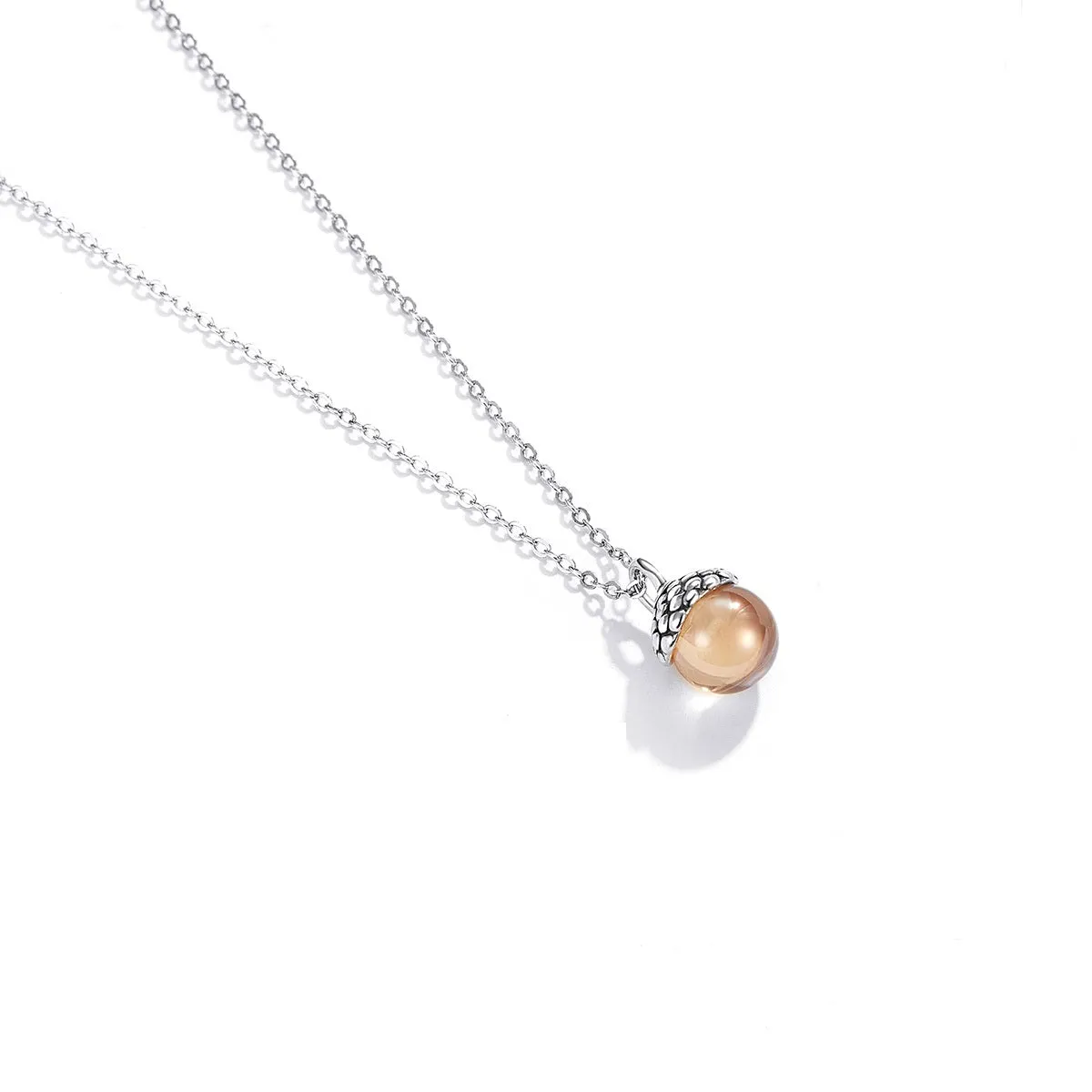 Autumn Acorn Pendant Necklace in Sterling Silver