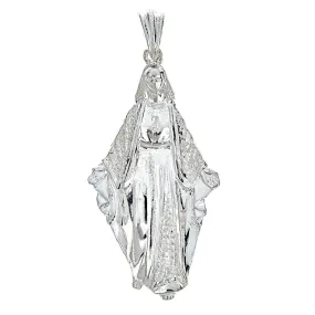 Better Jewelry 925 Sterling Silver Large Virgin Mary Pendant - MADE IN USA (14 grams)