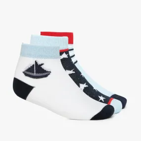 Boys Cotton Blend Ankle Length Socks (Pack of 3)