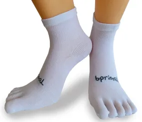 Bprimal Everyday Five-Toe Socks - Mini-Crew - Regular Weight - White