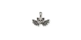 British Shorthair Angel Pendant Jewelry Sterling Silver Handmade Cat Pendant BRS6-AP