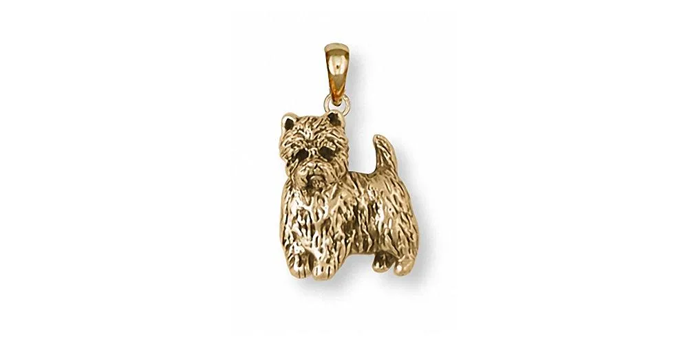 Cairn Terrier Pendant Jewelry 14k Gold Handmade Dog Pendant CNWT34L-CG