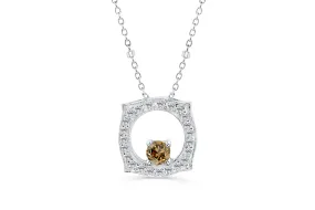 Chocolate Diamond Pendant 0.37 CT TW 14K White Gold DPEN048