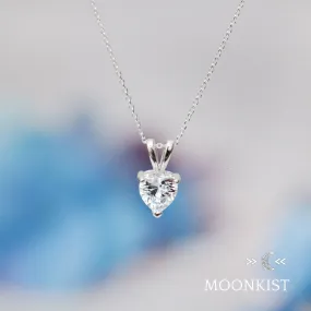 Dainty Clear CZ Heart Necklace | Moonkist Designs