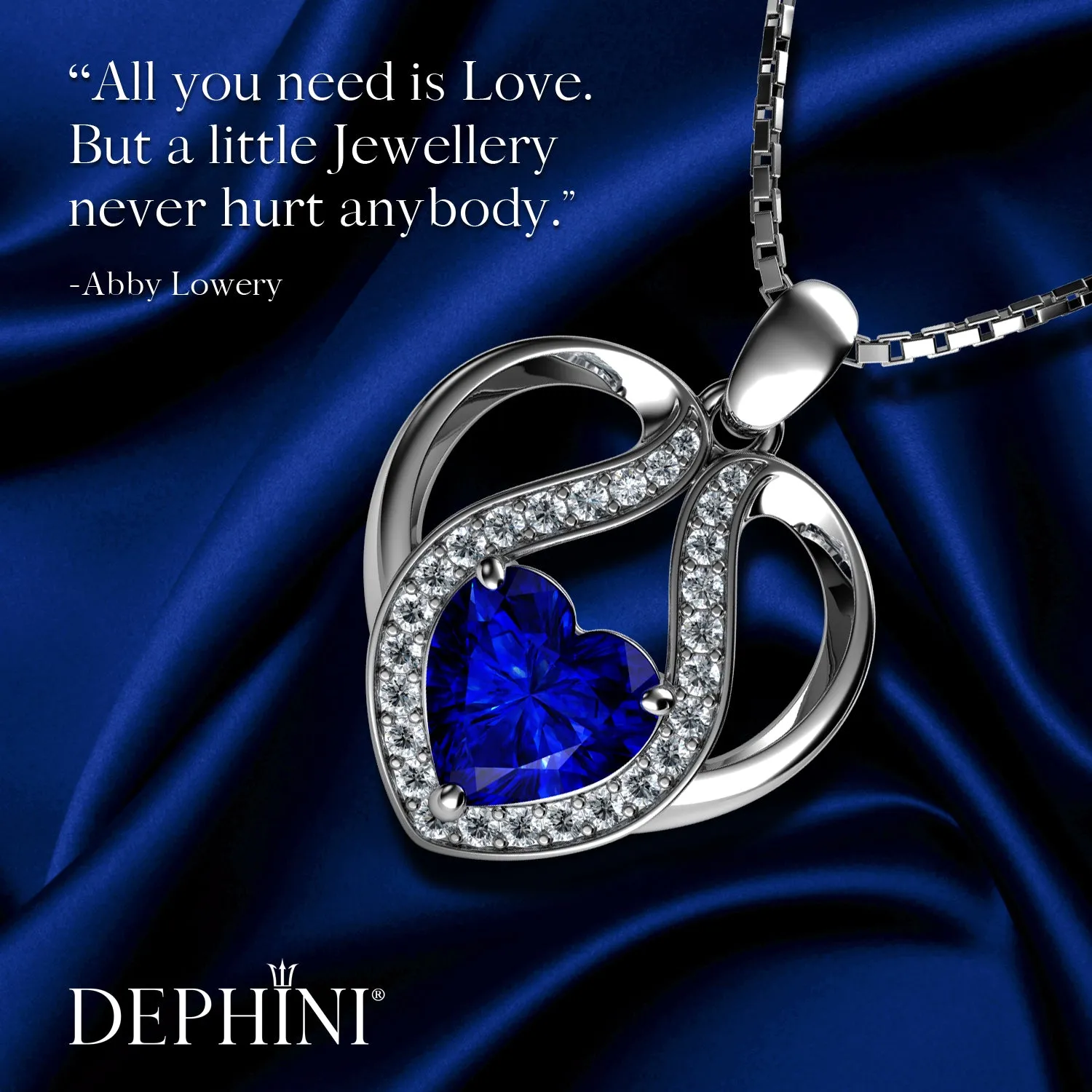 DEPHINI - Cute blue necklace for Women 925 sterling silver pendant