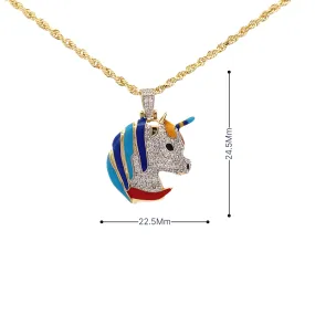 Diamond 0.82Ctw Unicorn Pendant