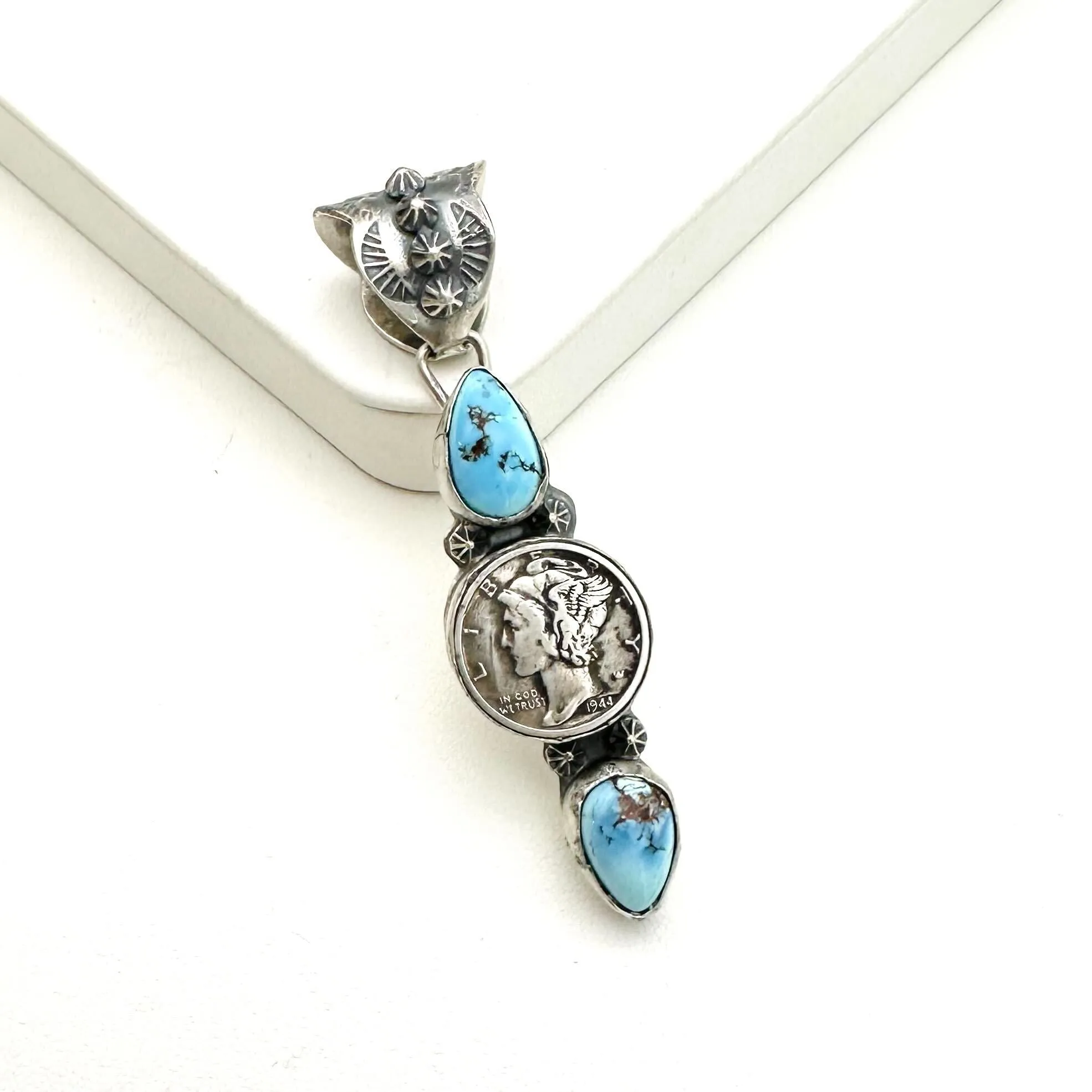 Dime Pendants - Golden Hills Turquoise