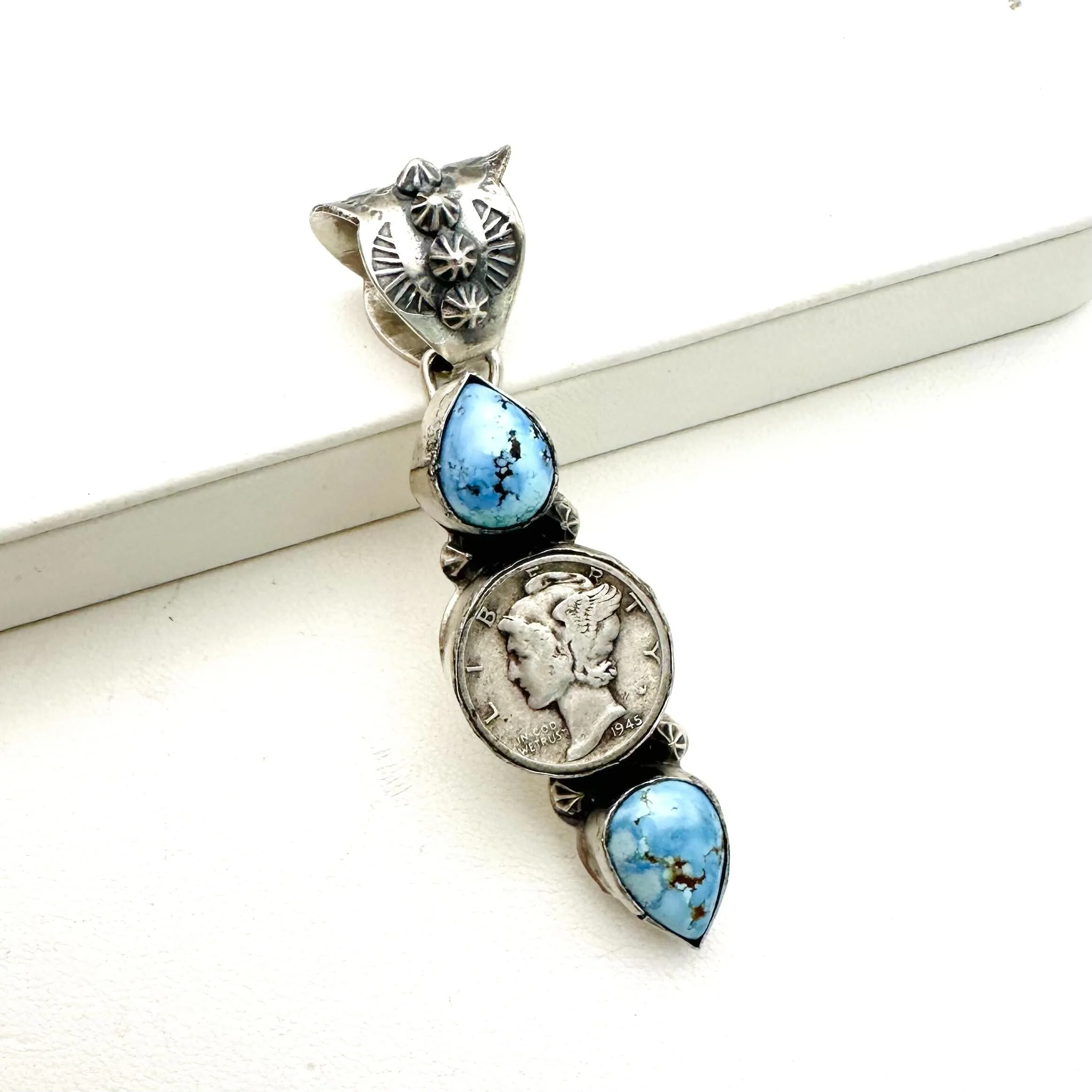 Dime Pendants - Golden Hills Turquoise