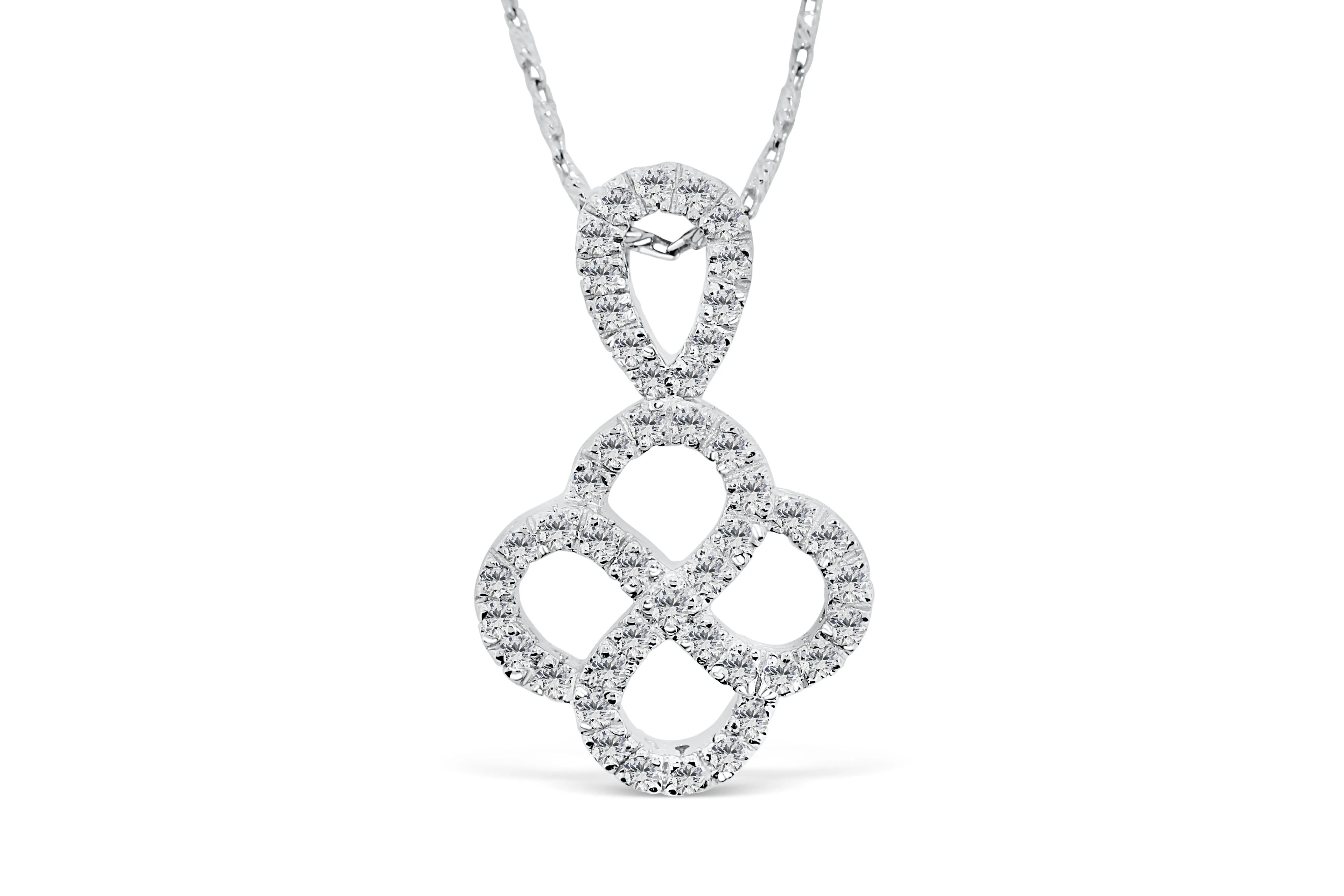 Double Infinity Diamond Pendant 0.47 CT TW 14K White Gold DPEN004