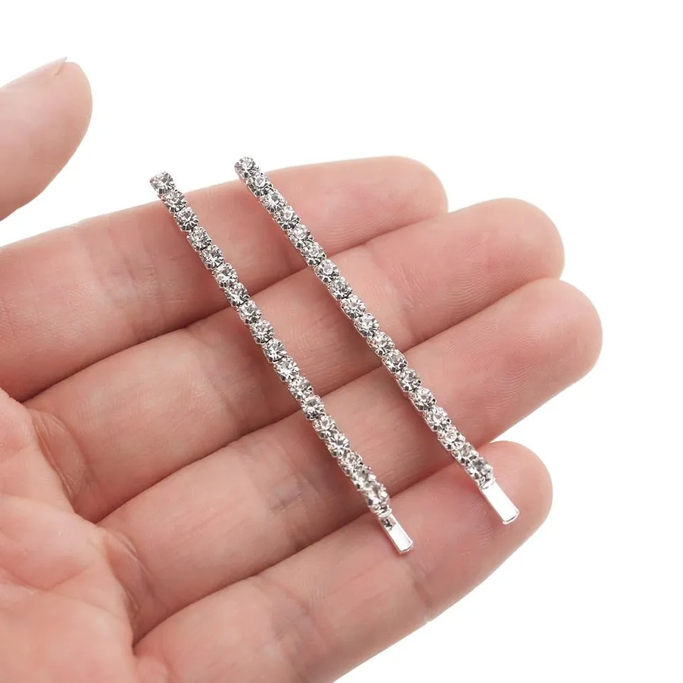 Double Rhinestone Hair Pin Set - 3 Sizes