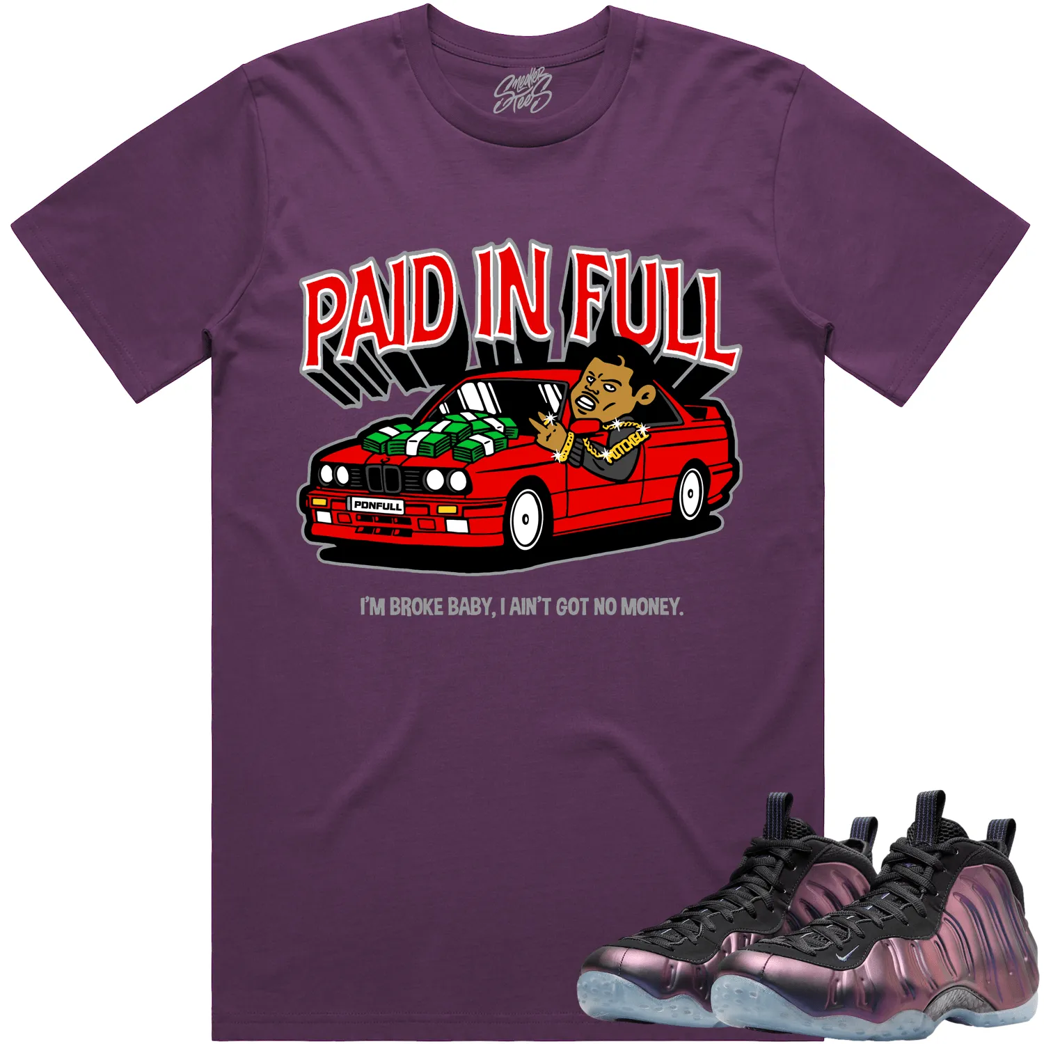 Eggplant Foamposites Shirt to Match - RED PAID