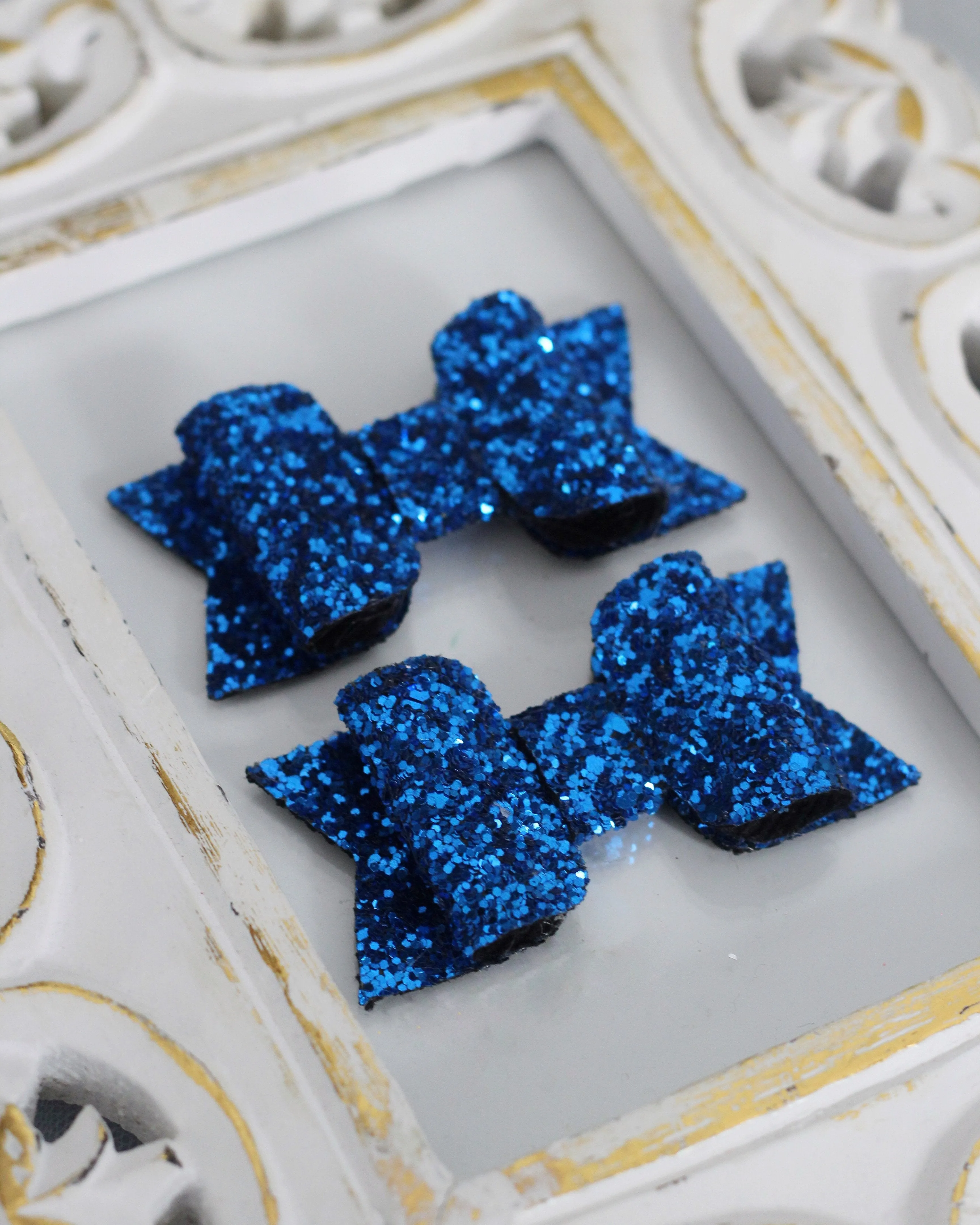 Electric Blue Rock Glitter Hair Clip or Shoe Clip