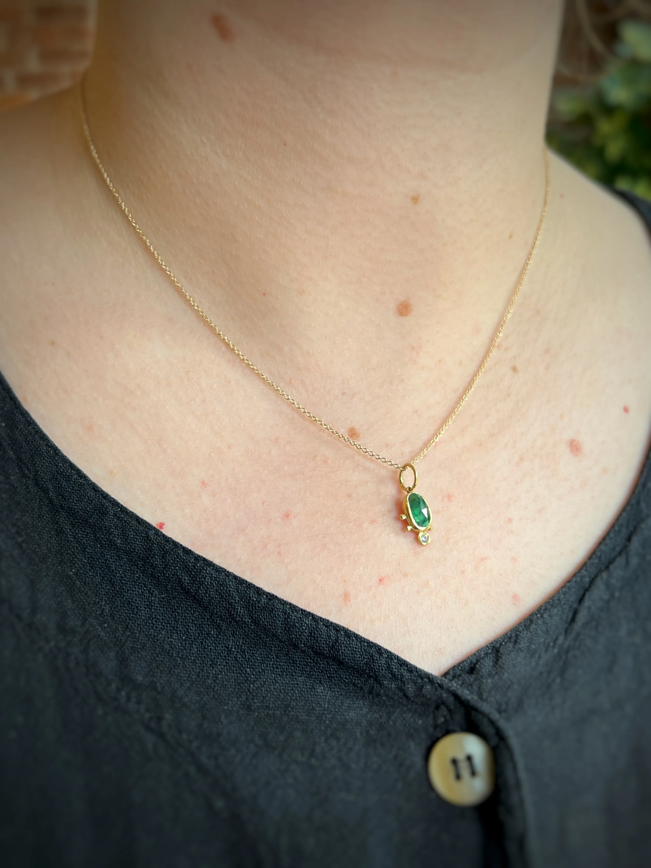 Emerald Charm Necklace