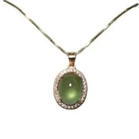 Exquisite Prehnite Pendant Necklace