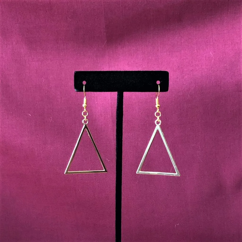 Gold Triangle Earrings