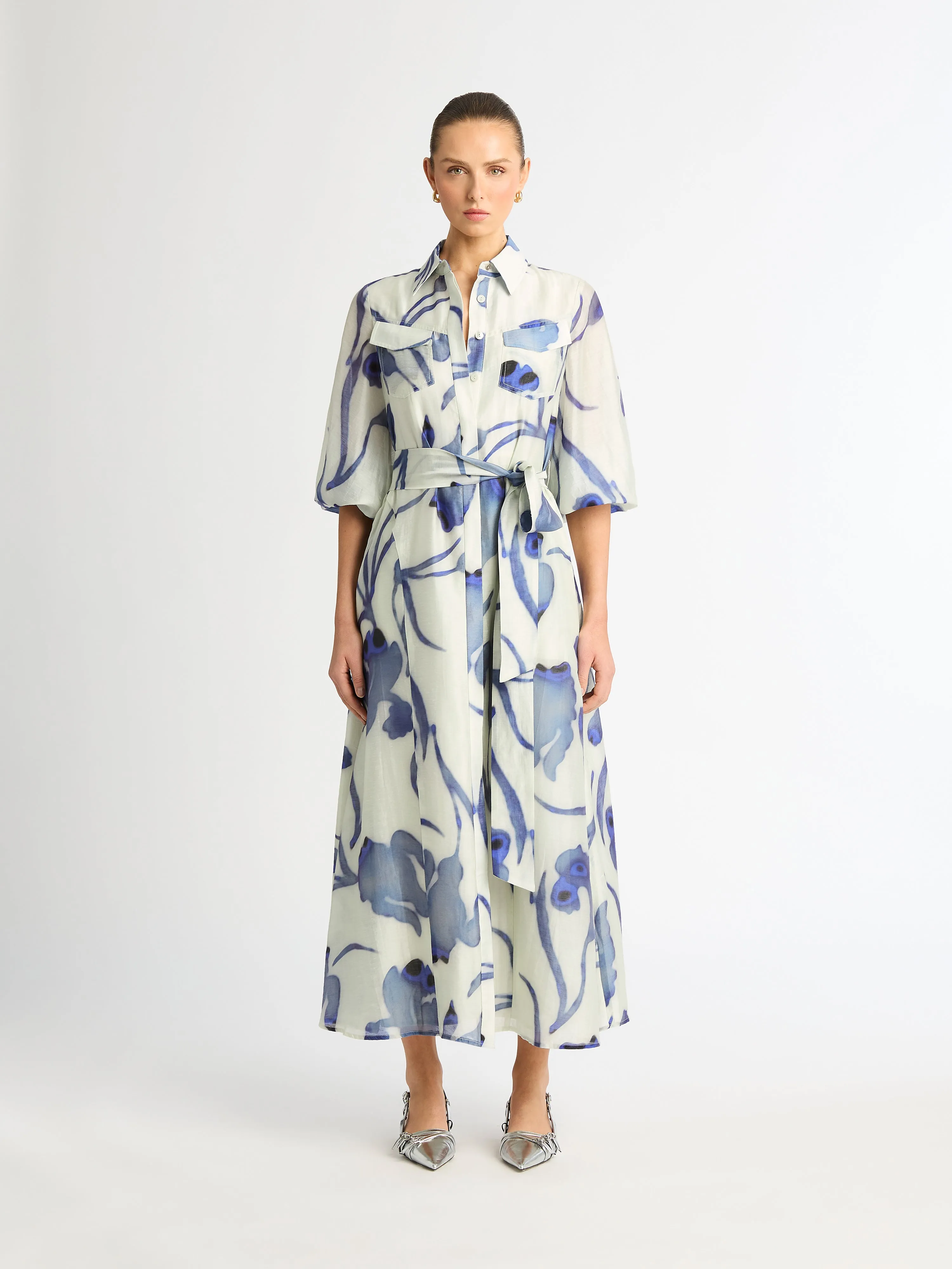 HAZE FLORAL SHIRT DRESS