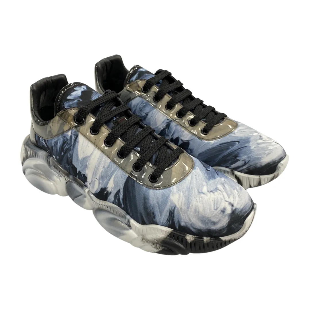 Optimized Product Title: Stylish Ice Blue Paint-Splattered Teddy Sole Sneaker