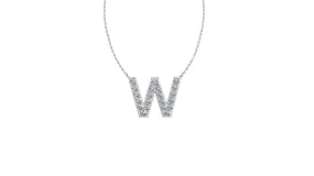 Initial W Diamond Pendant 14K Gold DIP023