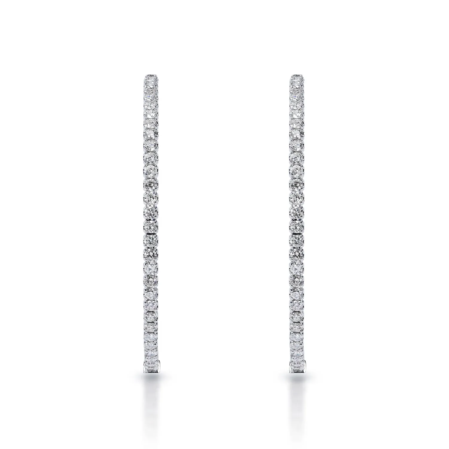 Jenna 3.25 Carat Round Brilliant Diamond Hoop Earrings in 14k White Gold