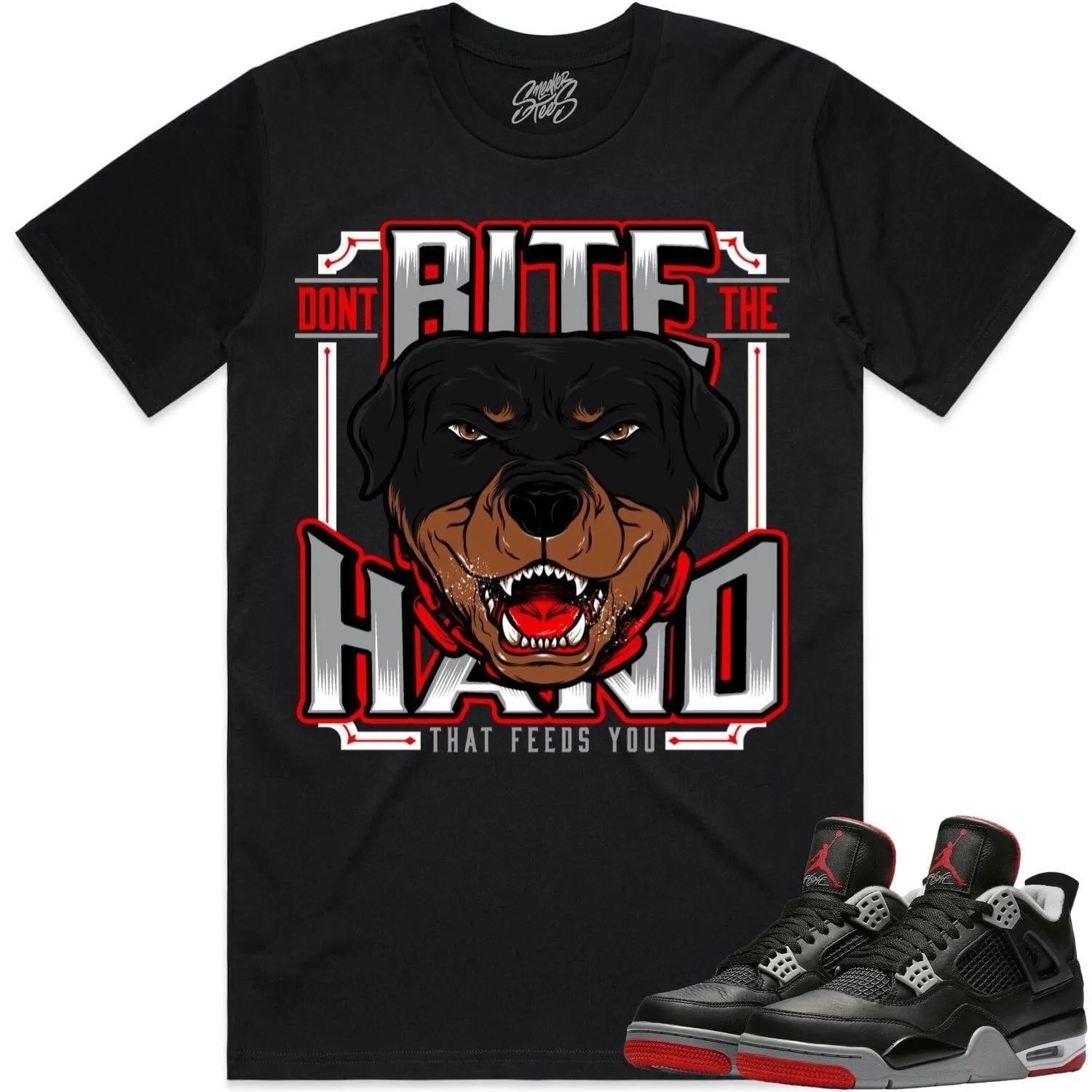 Jordan 4 Bred Reimagined 4s Shirt to Match - RED DONT BITE