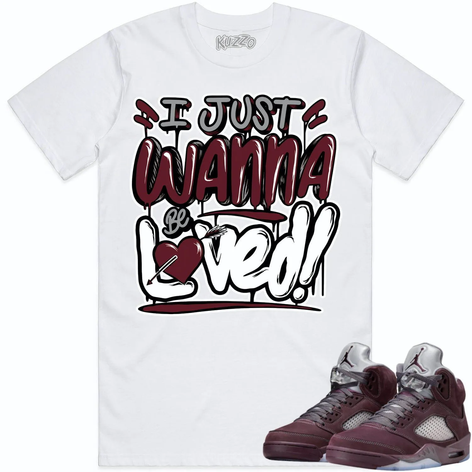 Jordan 5 Burgundy 5s Shirt to Match - BURGUNDY LOVED