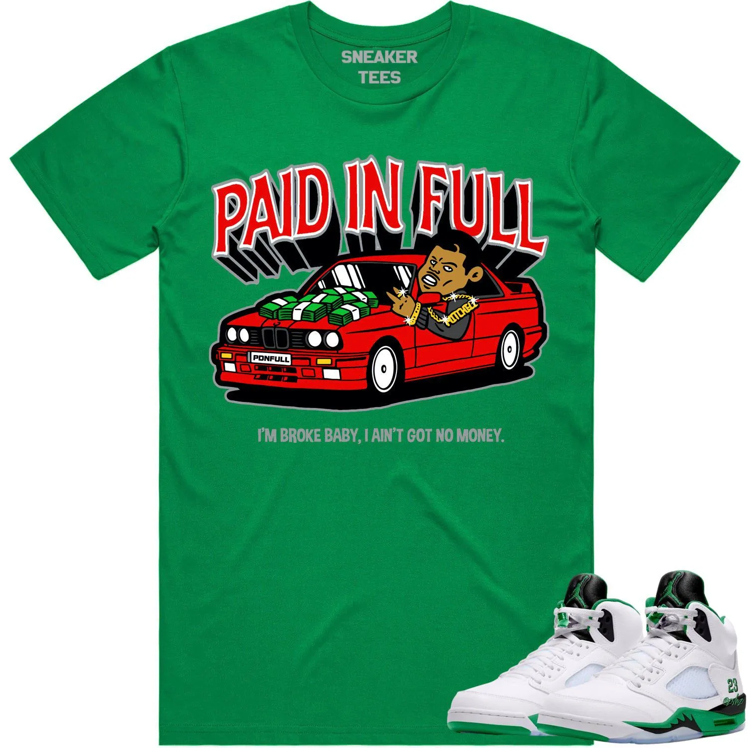 Jordan 5 Lucky Green 5s Shirt to Match - RED PAID