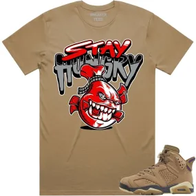 Jordan 6 Gore Tex Brown Kelp 6s Shirt to Match - RED STAY HUNGRY