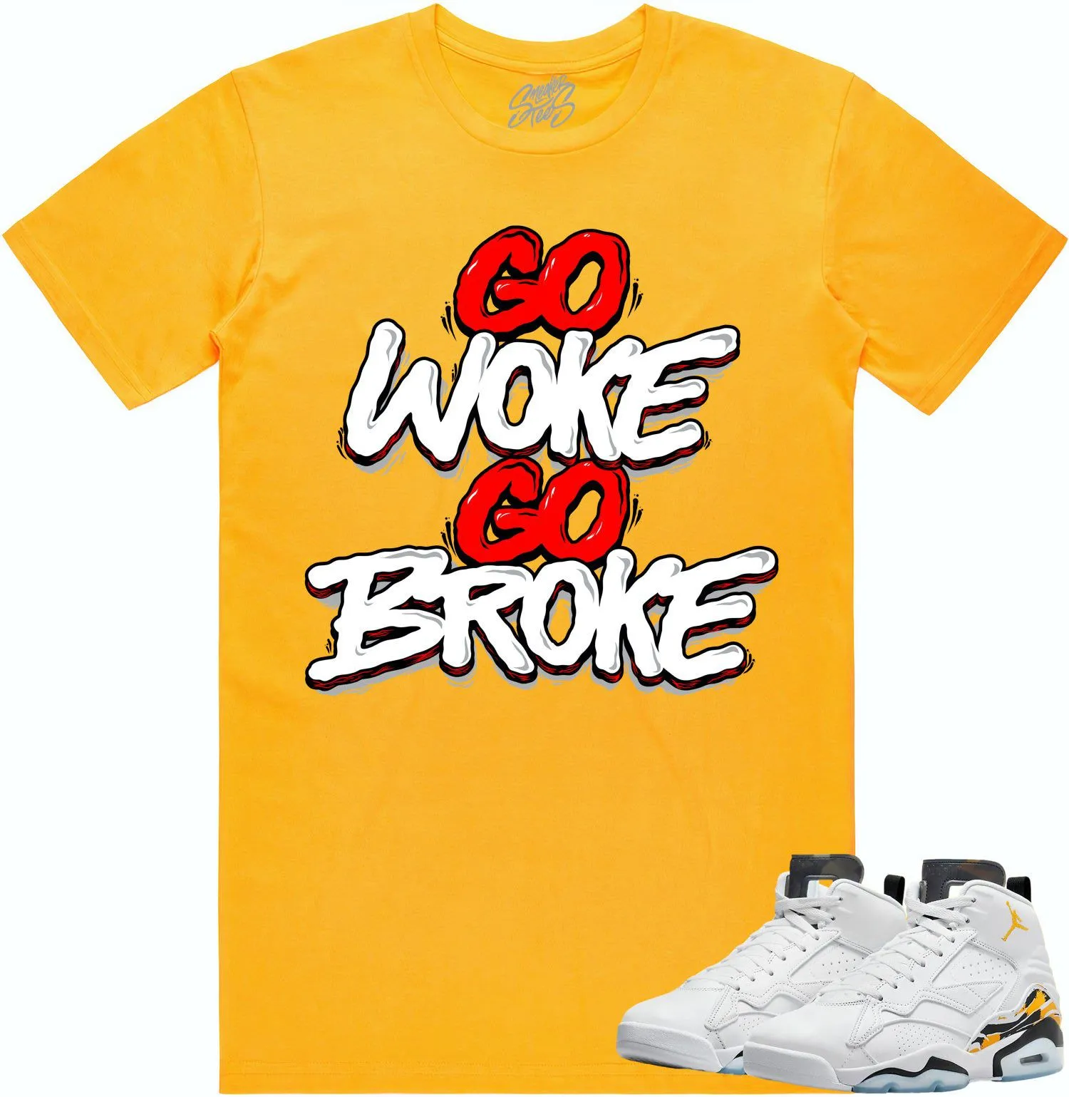 Jordan MVP 678 Yellow Ochre Shirt to Match - RED GO WOKE GO BROKE