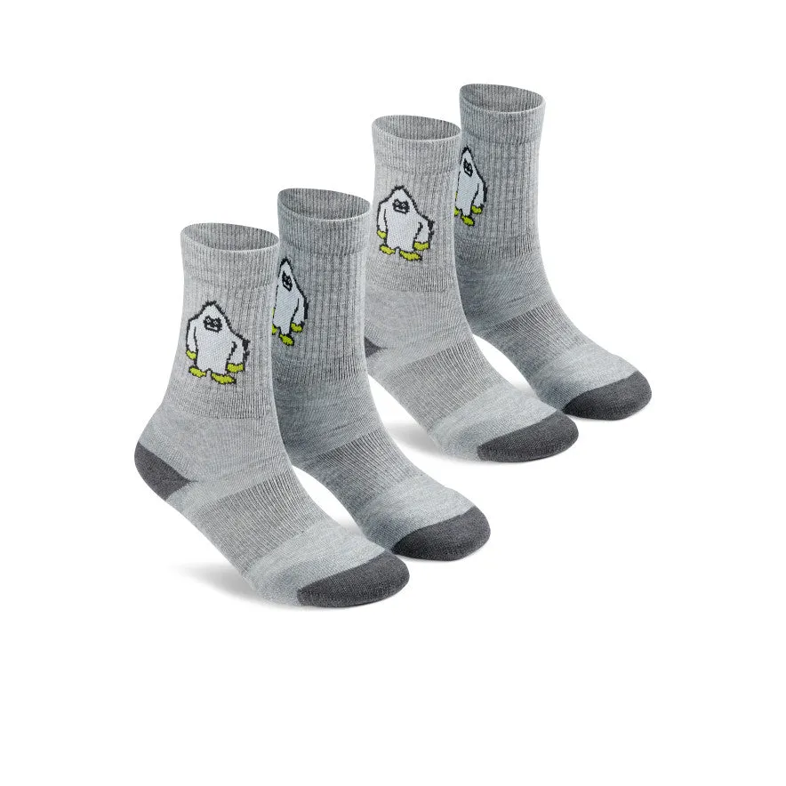 Kids' Comfy Crew Socks 2-Pack  |  Gray Yeti Print